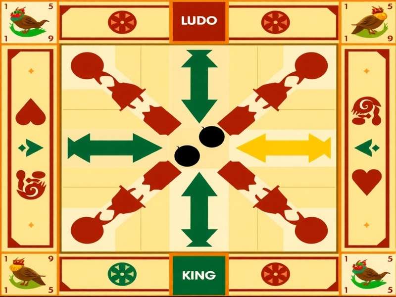 Ludo King game board with colorful pieces on mobile screen