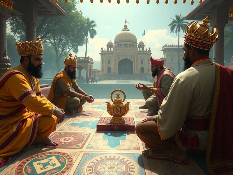 Four friends intensely playing Ludo King multiplayer on their smartphones