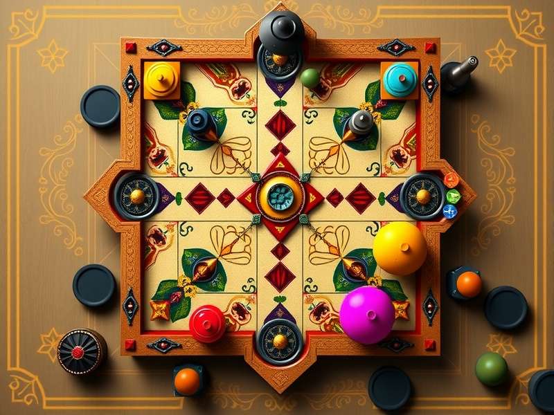 Ludo King game board on a smartphone screen showing a close-up of tokens