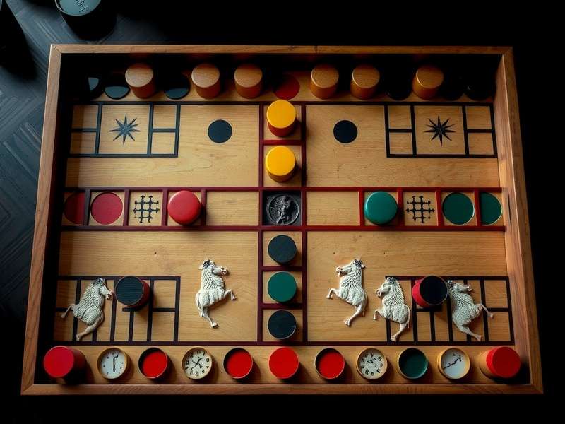Ludo King game interface showing multiplayer board with red, green, yellow, and blue tokens
