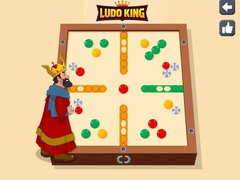 Ludo King game board with colorful tokens and dice