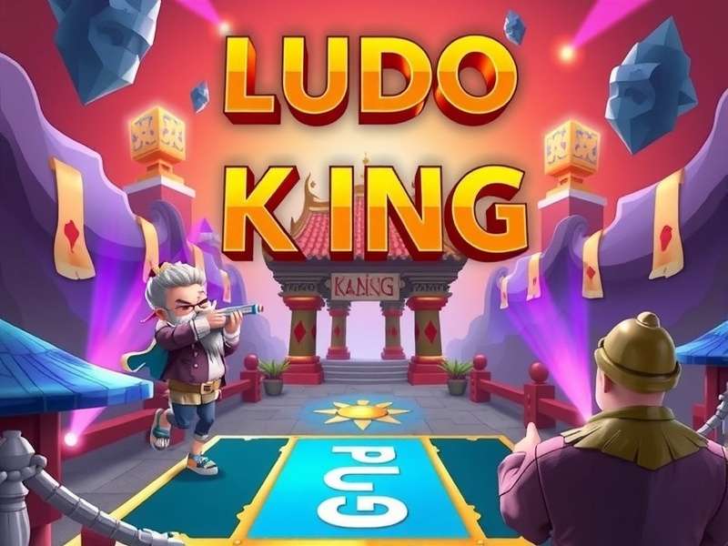 Ludo King gameplay on mobile showing colorful board with tokens and dice