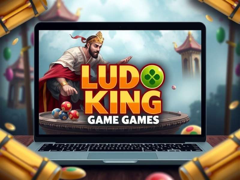 Ludo King game play online in laptop – vibrant ludo board on a laptop screen with dice and tokens